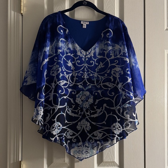 Rebecca Malone Petites Sheer Layered Top – Size PXL - Picture 1 of 6
